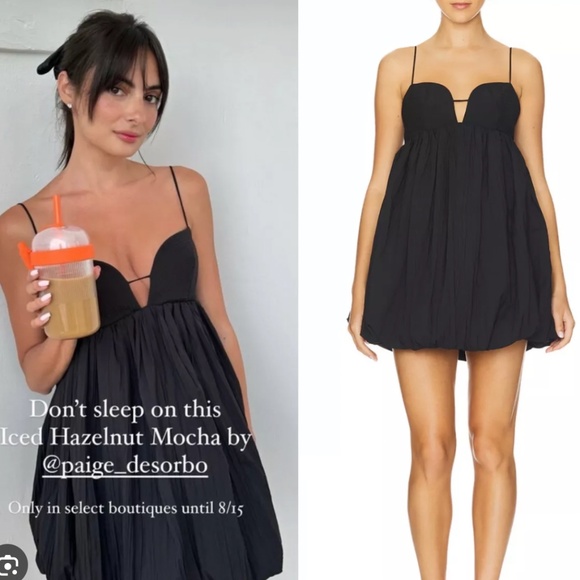 Acler Dresses & Skirts - NEW Acler Palermo Sleeveless Sweetheart Bubble-Hem Taffeta Mini Dress - Black